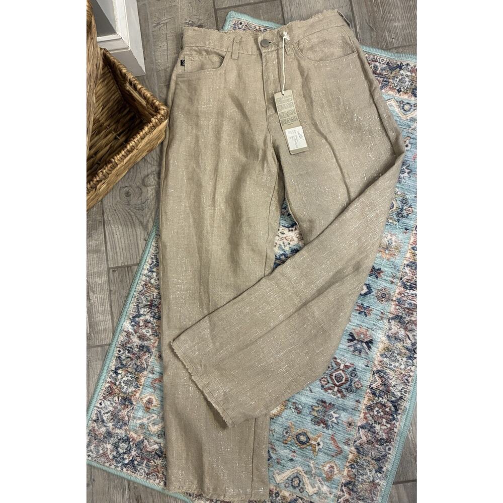 Vintage Y2K Lisa Valli Deadstock Wide Leg Shimmer Pants Made In Italy NWT